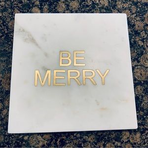 Target Threshold "Be Merry" Christmas Inlayed Marble Cheese Board